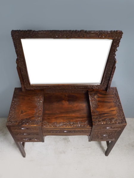 【元祖 軽井沢彫】軽井沢彫 鏡台　桜 さくら彫刻 大阪屋家具店　ドレッサー 52aa9e78290c54de2a4bfa732e0e0e