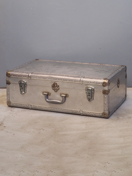 アルミトランク　レトロ　大型 アンティーク ヴィンテージ レトロ アルミトランク 大型トランク