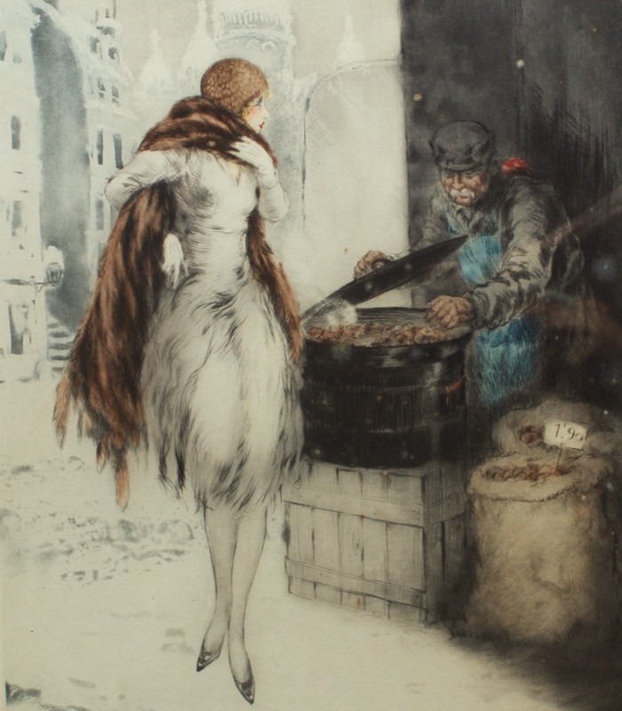 ICART】ルイ・イカール『チェストナッツ・ヴェンダー』オリジナル銅