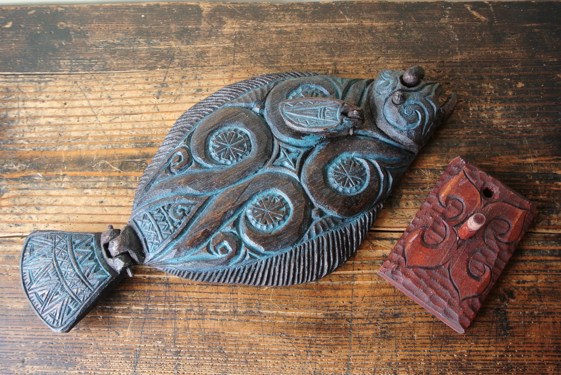 阿部紀男 かれい 木彫 - アンティーク雑貨・古道具の札幌 アンティーク