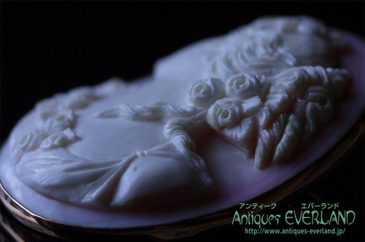 アフロディーテ ピンク シェル カメオ ブローチ ペンダント