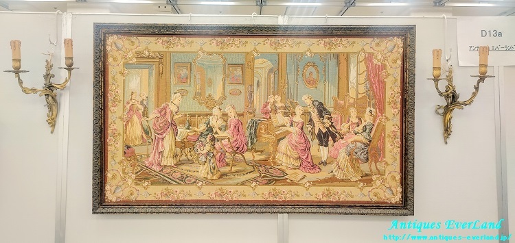 17世紀のサロン】 ゴブラン織額 小