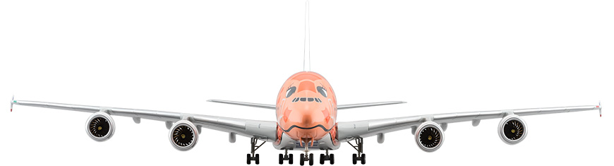 NH20147 1:200 A380 JA383A FLYING HONU サンセットオレンジ スナップ