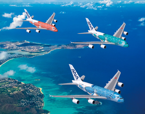 NH20143 1:200 A380 JA381A FLYING HONU ANAブルー スナップフィット