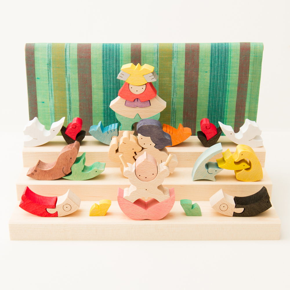 里山円武者三段飾り（垂幕：緑）【小黒三郎の五月人形】【KK240