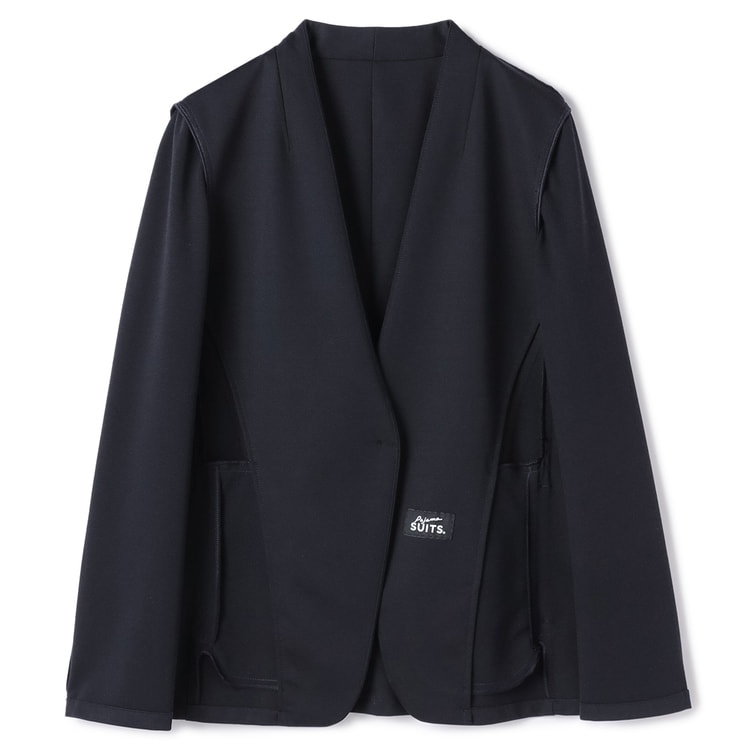 パジャマスーツ】 接触冷感 ナイロンポンチジャージ ノーカラー