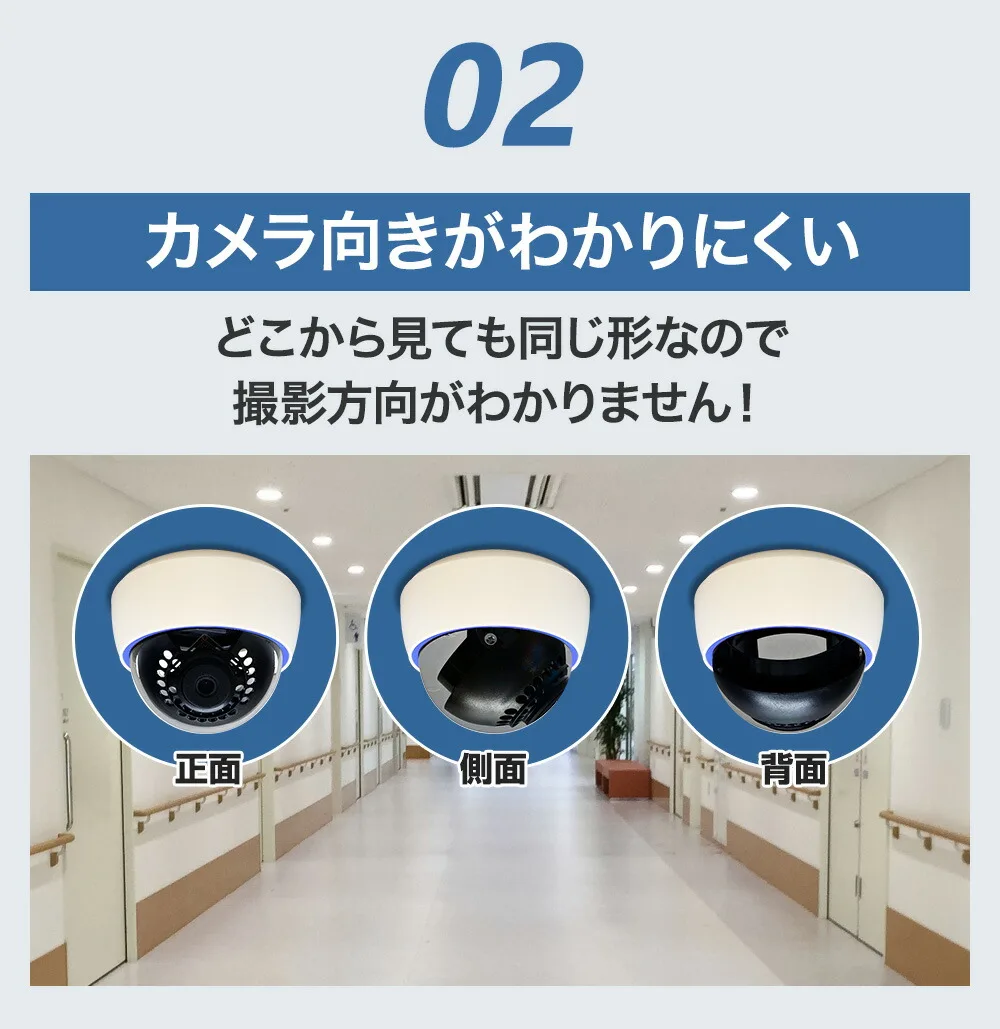 本物のケースを利用した屋内ドーム型ダミーカメラ 2台セット DAM001-2
