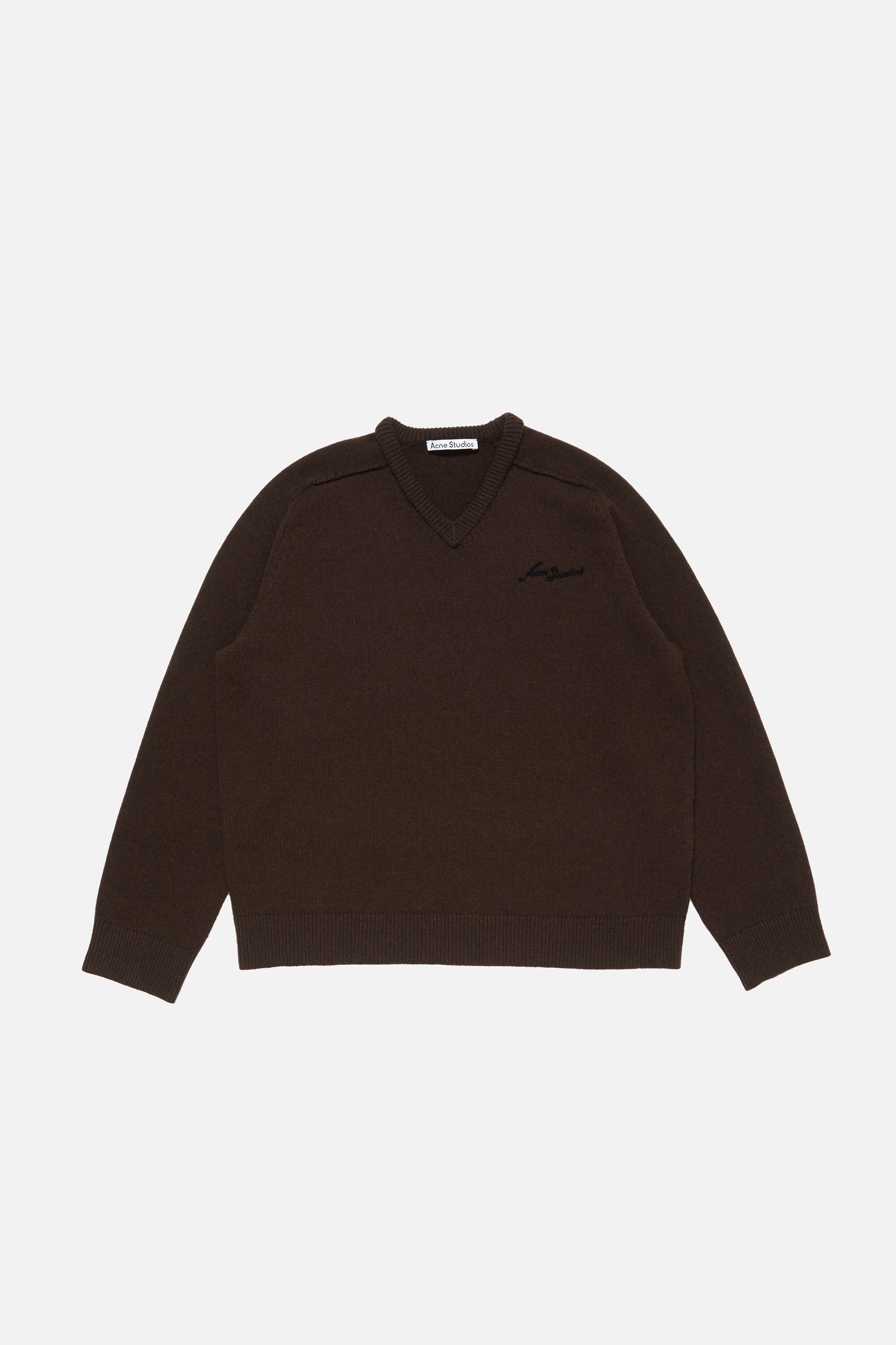 Acne Studios - Wool v-neck sweater - Dark brown