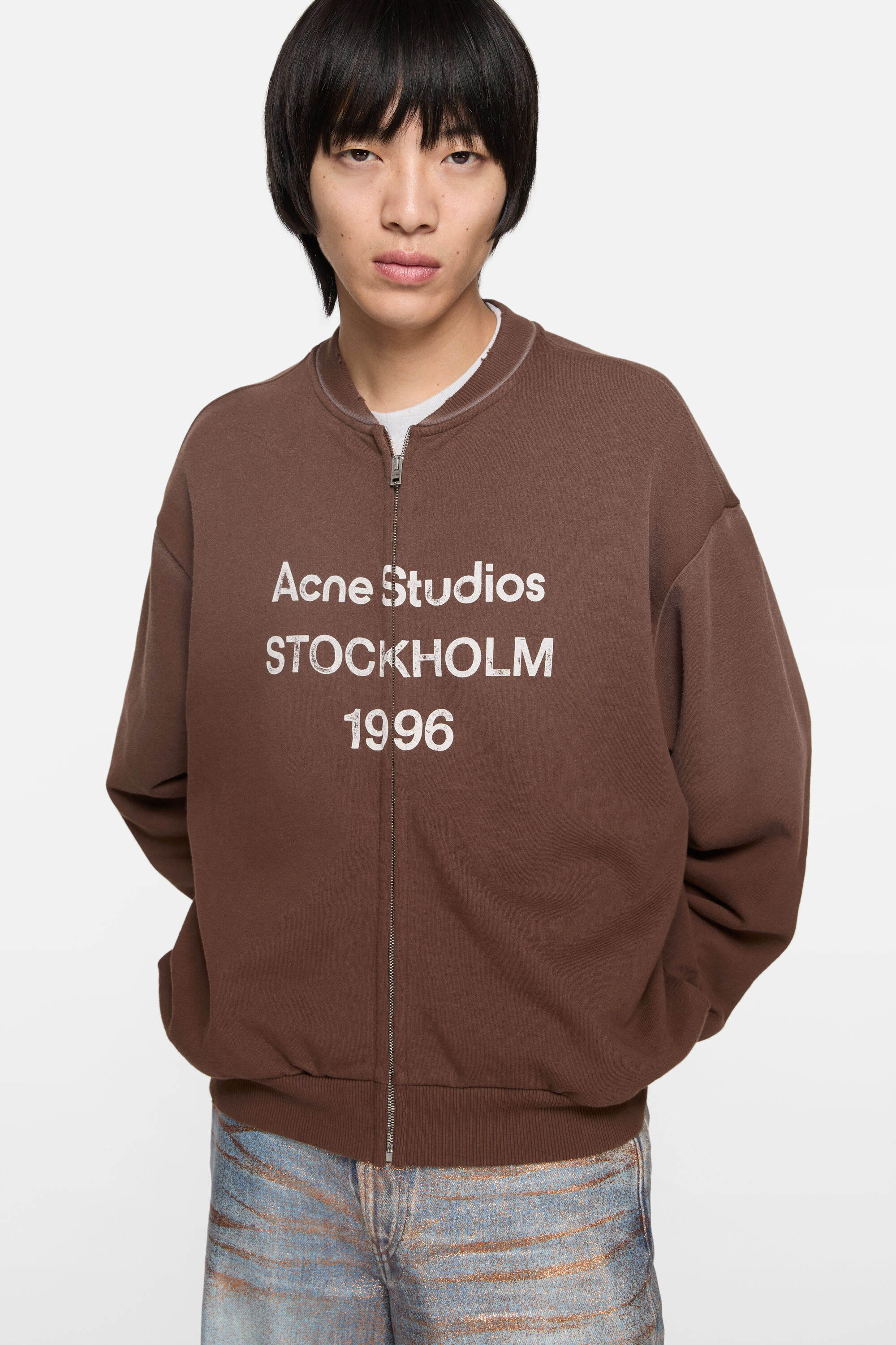 Acne Studios - Washed zip-up cardigan - Chocolate brown