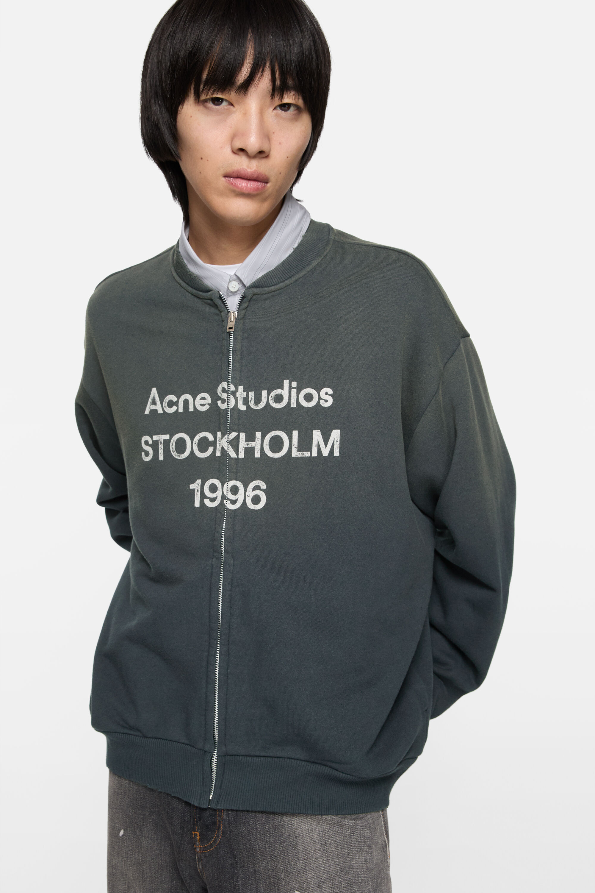 Acne Studios - ジップロゴスウェット - ブラック