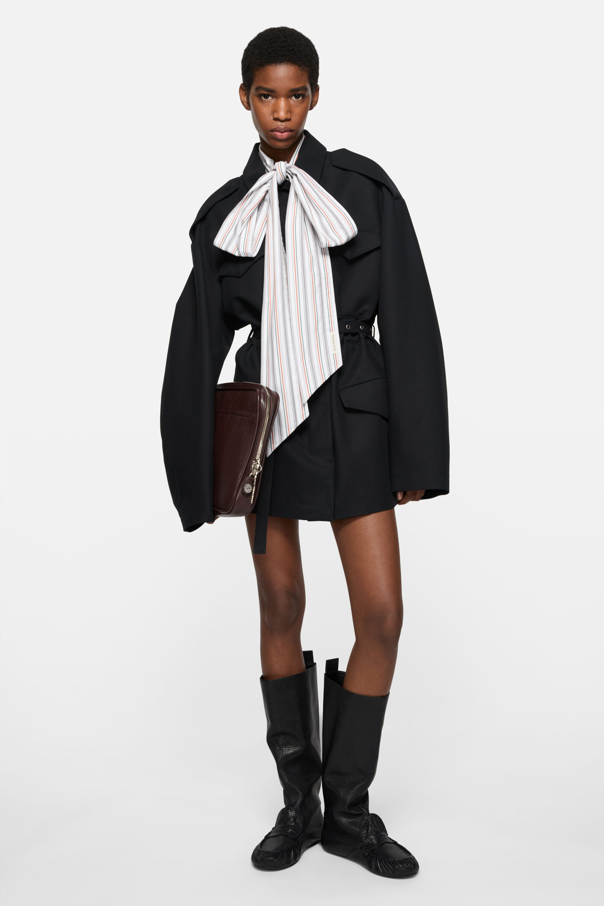 Acne Studios - サテンブルゾンジャケット - ブラック