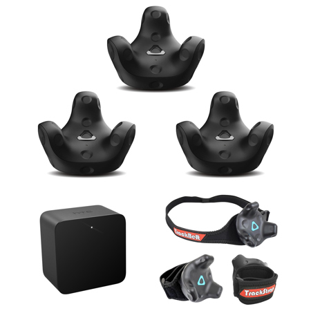 HTC 3 Pack VIVE Tracker (3.0) with Base Station 1.0, Straps