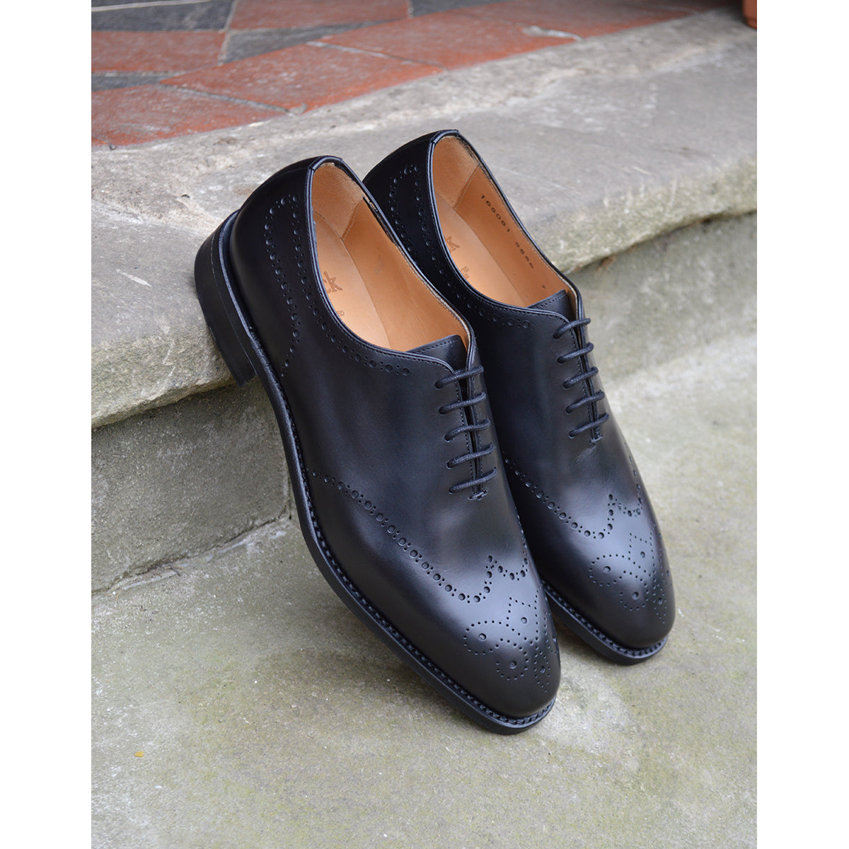 Berwick 1707 Black Wholecut Brogue Shoes | Goodyear Welted | A