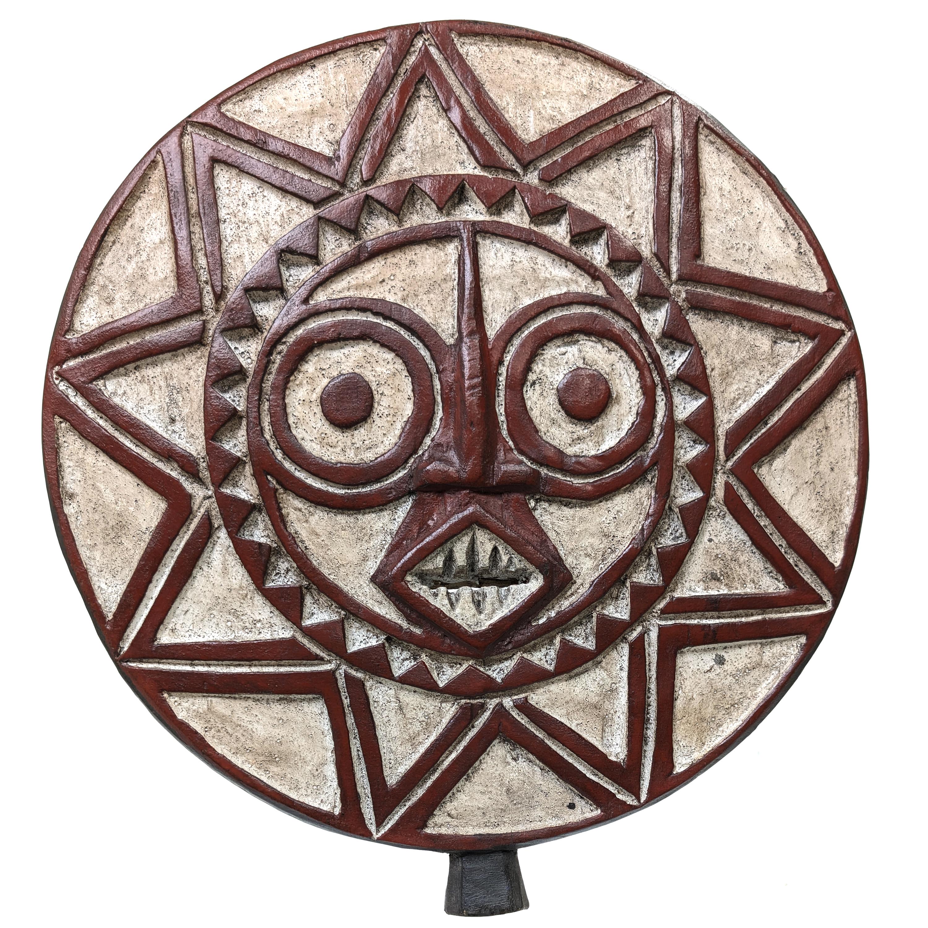 ブワ族ふくろうマスク 41cm アフリカンアート 仮面 （p700-04