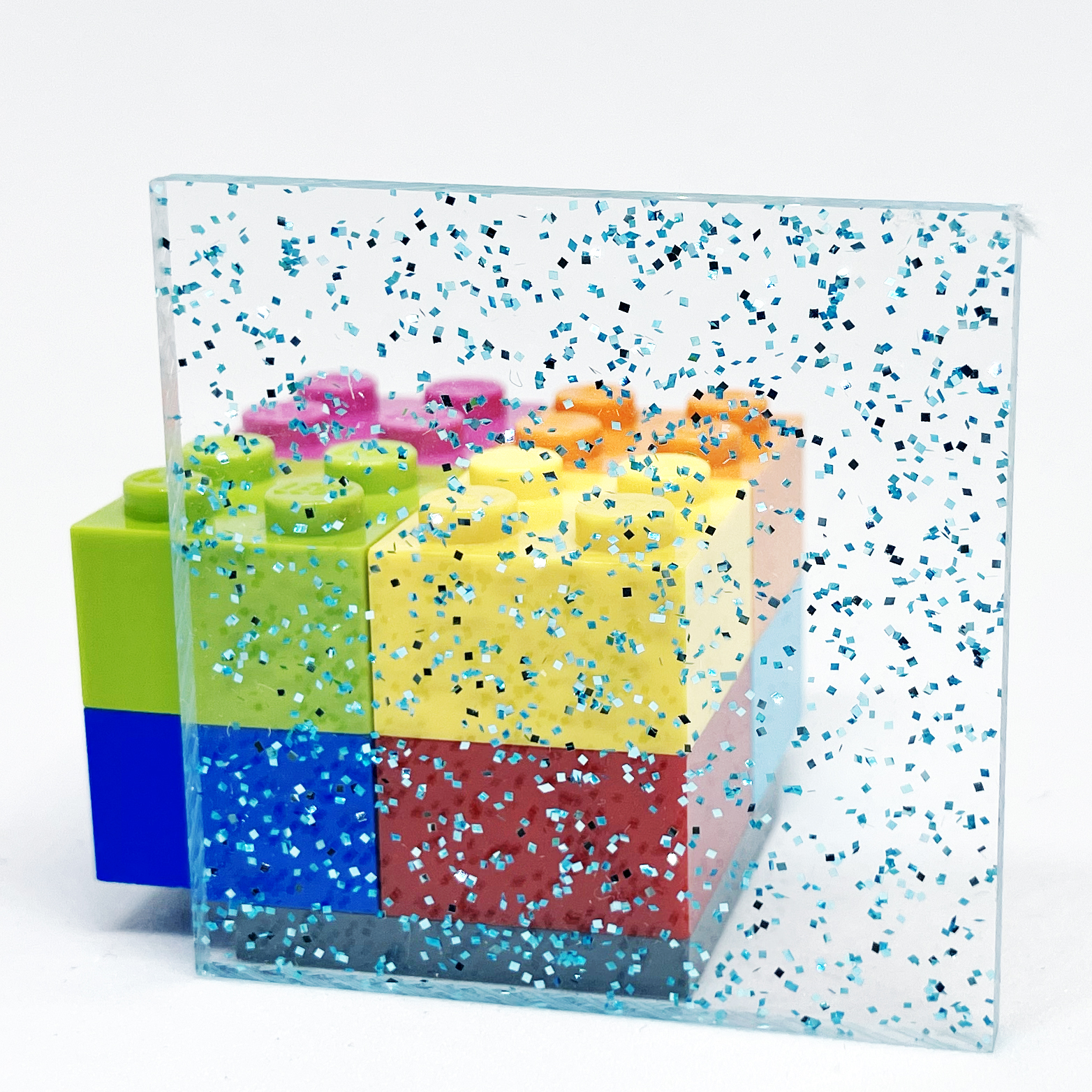 アクリル板 ラメ・ミントブルー 3mm厚 370×600mm / アクリルざんまい