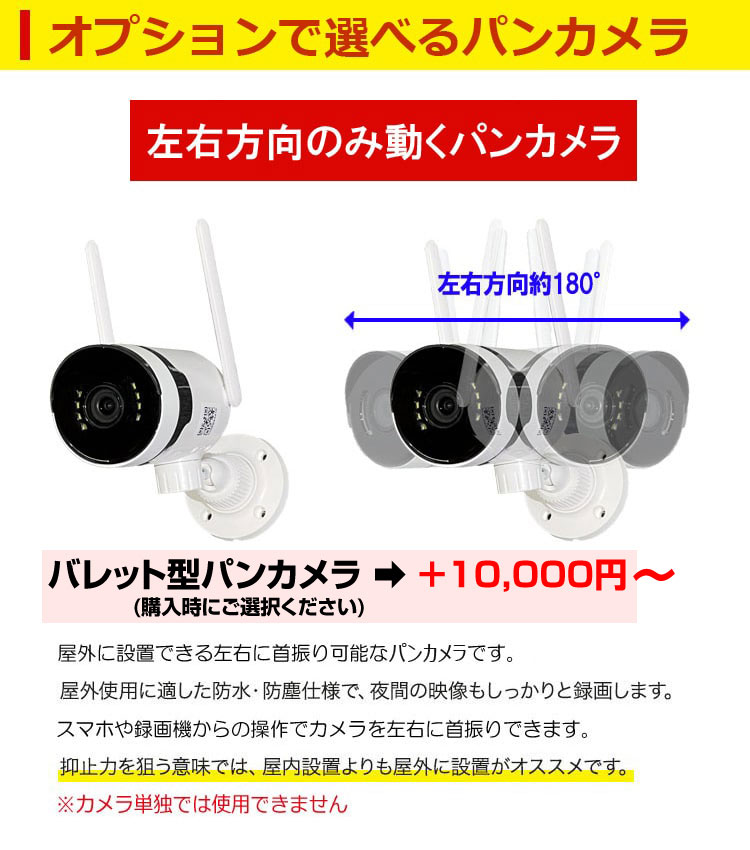 防犯カメラ マイク付き 屋外 録画機能付き 防水 カメラ3台セット