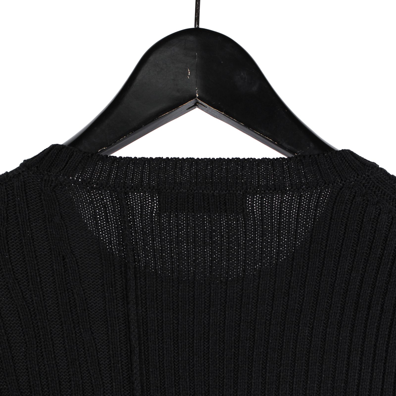 yohji yamamoto - pour homme | 変形リブ丸首 ニット (メンズ