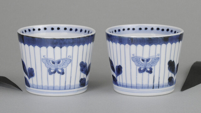 蕎麦猪口□古い伊万里染付花唐草蕎麦猪口10客「太清年製」酒器