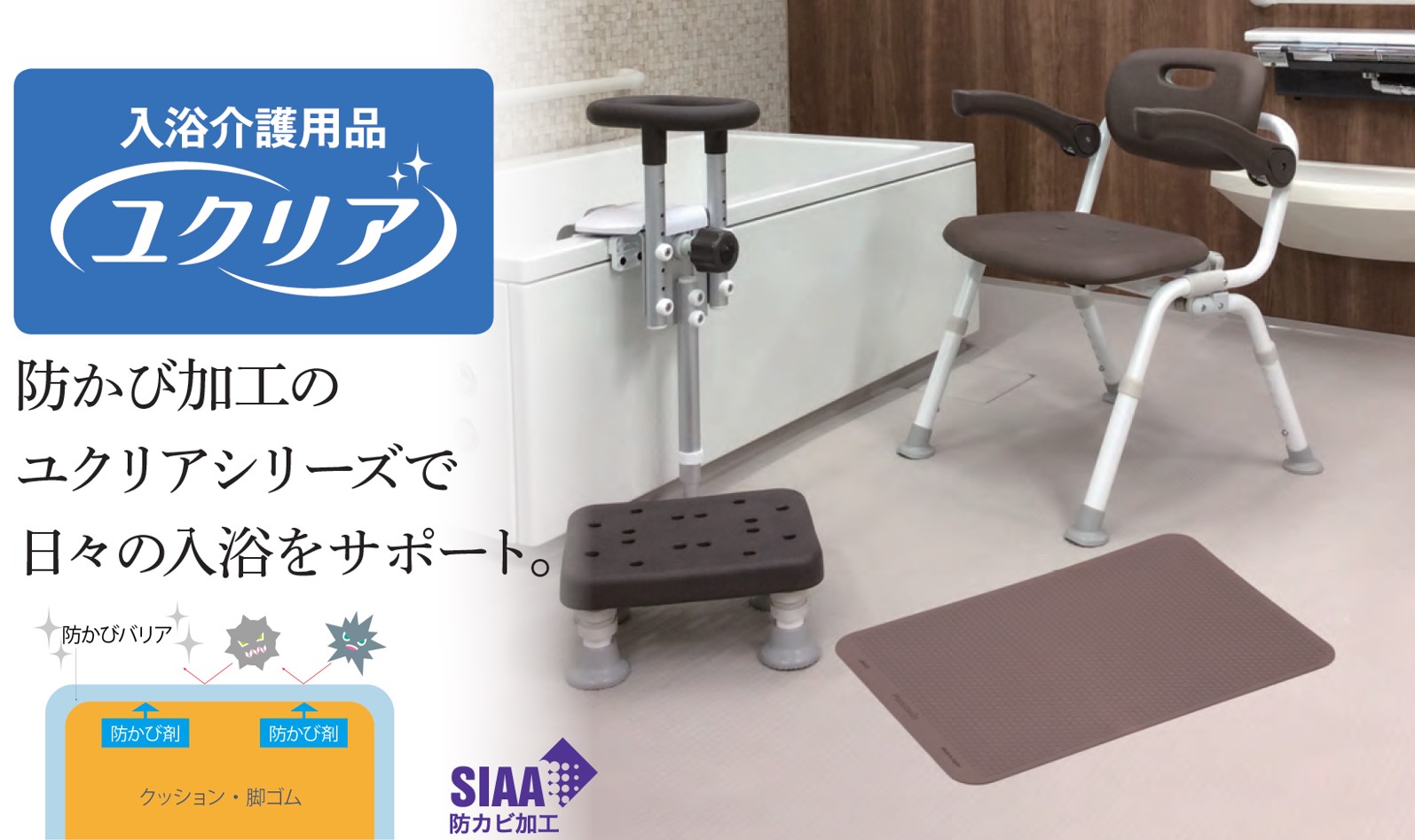 パナソニック 入浴グリップ ユクリア(ユニットバス専用コンパクト130脚