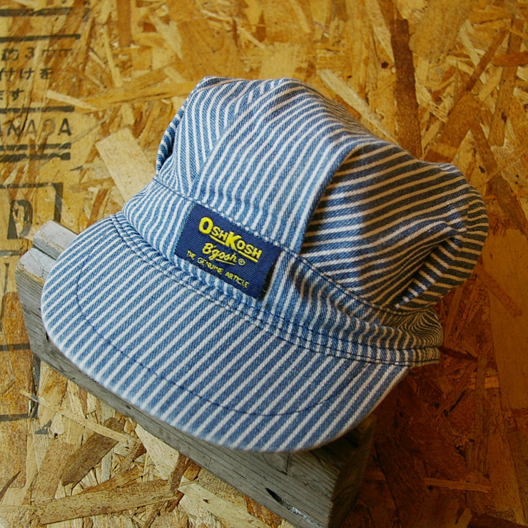 OSHKOSH】古着B'goshキッズヒッコリーストライプワークキャップ|cap-k