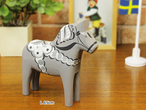 ダーラナホース グレー /Grannas/グラナス Lサイズ(高さ 15cm)【北欧