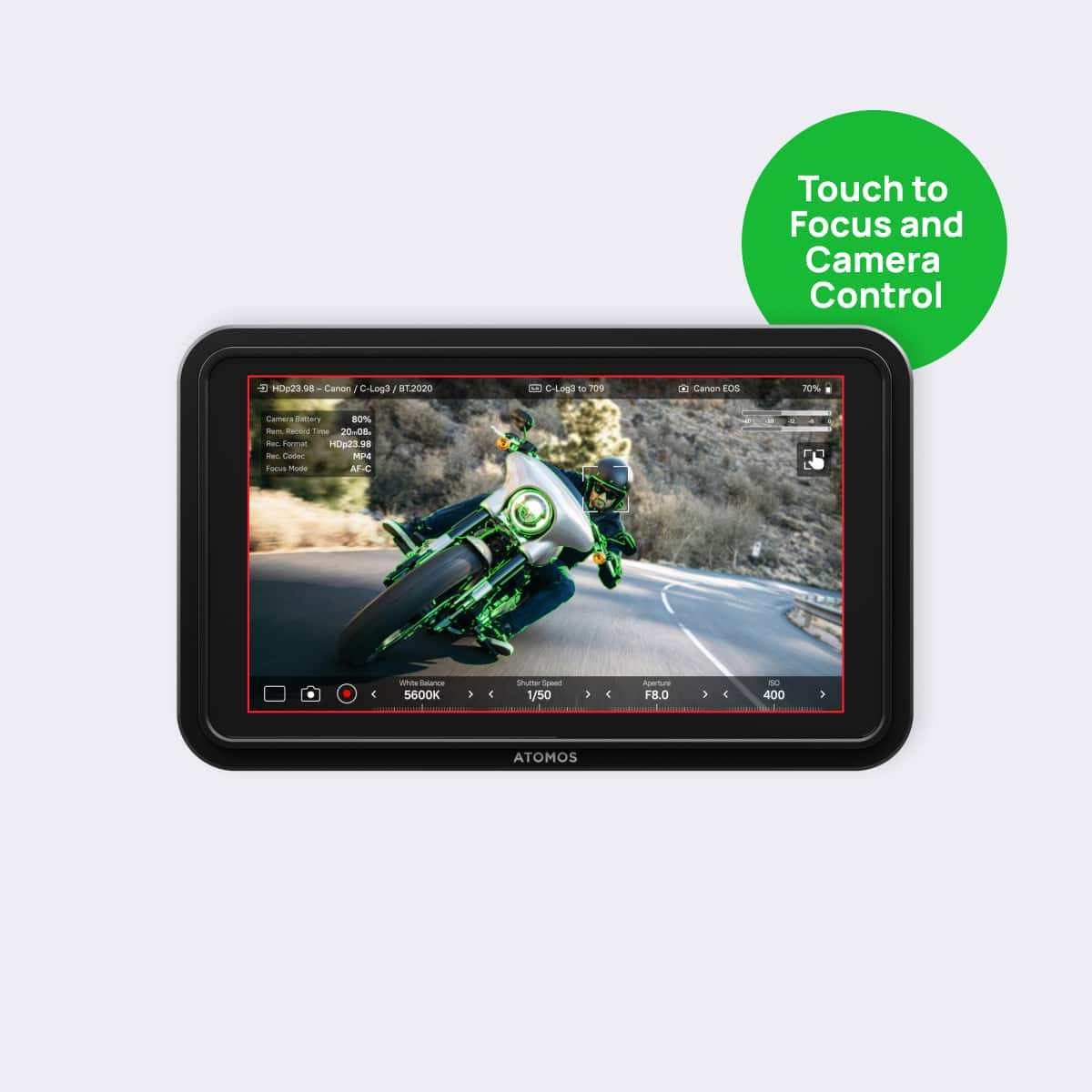 Shinobi II – 5″ Camera Monitor – 1500nit Camera Control | Atomos