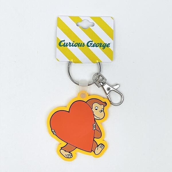 おさるのジョージラバーキーホルダー。ポップなカラーでワンポイントに