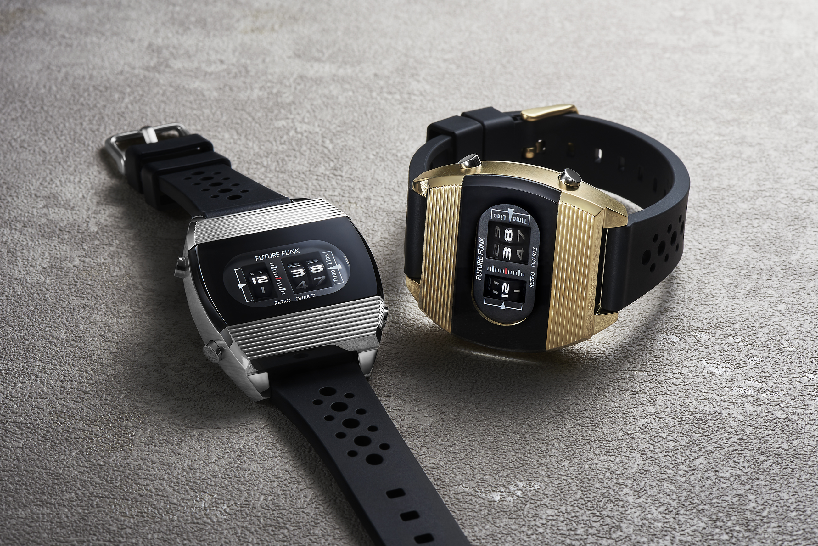 ローラー式腕時計「FUTURE FUNK」に新作登場！ トノーケース×ラバー