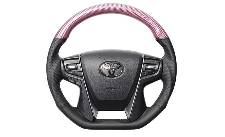 アルファード30系用Dライン・カーボンコンビステアリング REAL(レアル