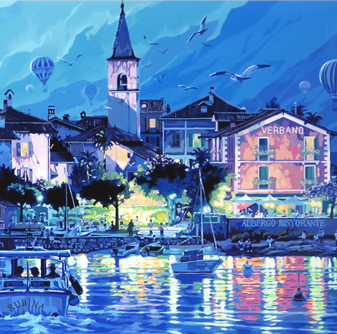 歳末最終大特価！ 送料サービス！ イタリア製額＆スクリーン印刷絵画