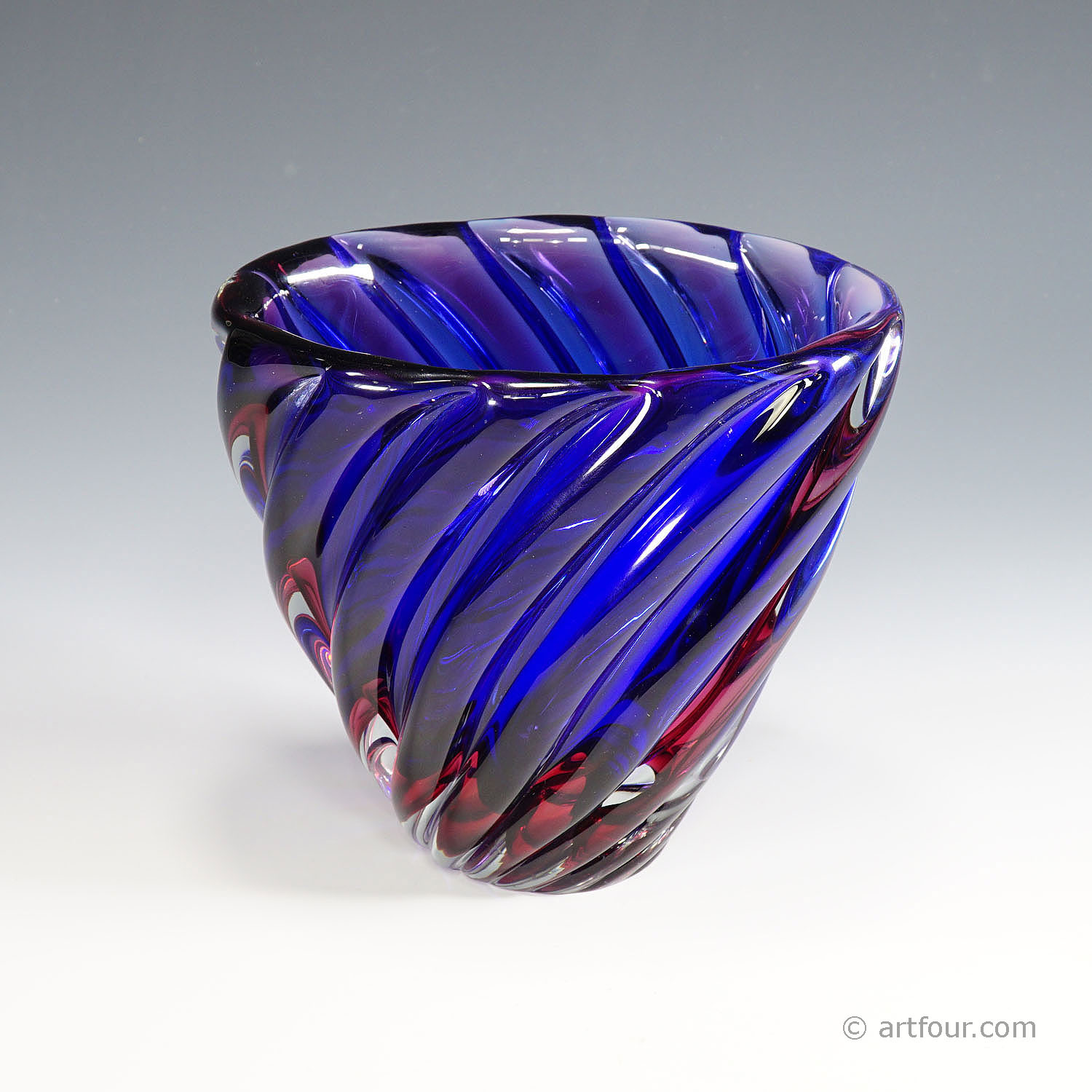 Archimede Seguso ribbed vase Murano 1955 for sale