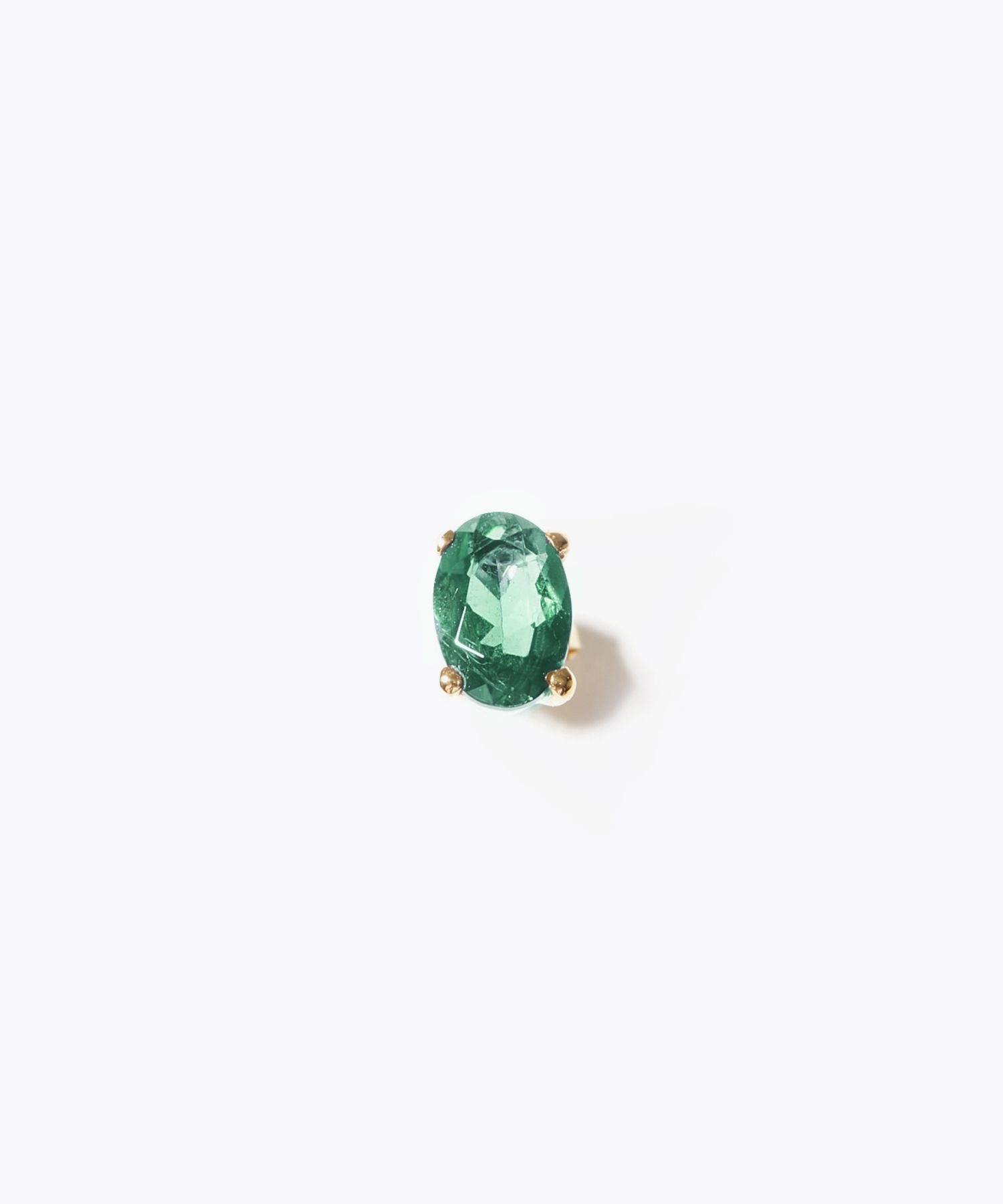 eden] K10 oval emerald stud single pierced earring｜ARTIDA OUD