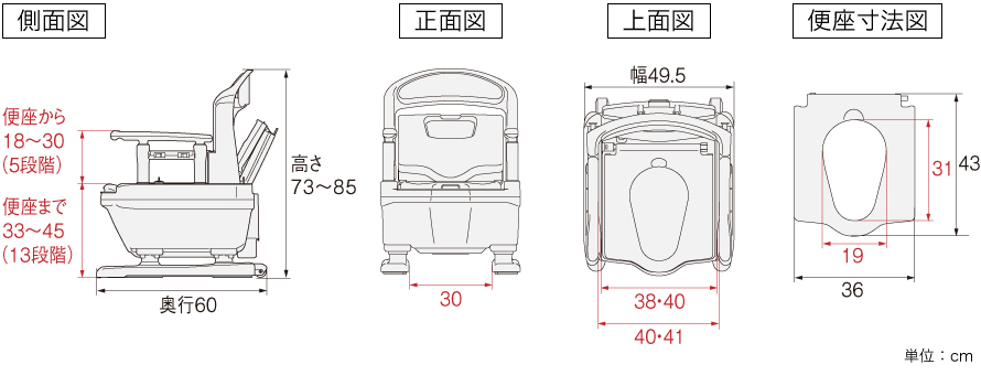 ポータブルトイレ ジャスピタ | 【安寿】の介護用品 | アロン化成