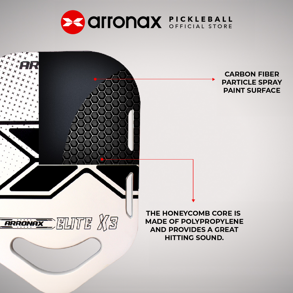 Elite X3 Carbon Traction Pickleball Paddle (16mm) – Arronax Malaysia