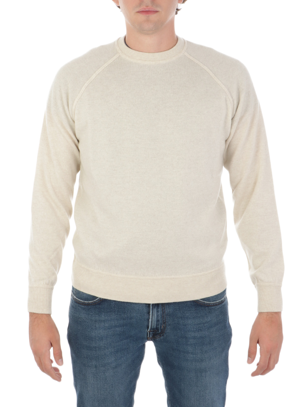 FILIPPO DE LAURENTIIS Men's Round Neck Wool and Cashmere Sweater
