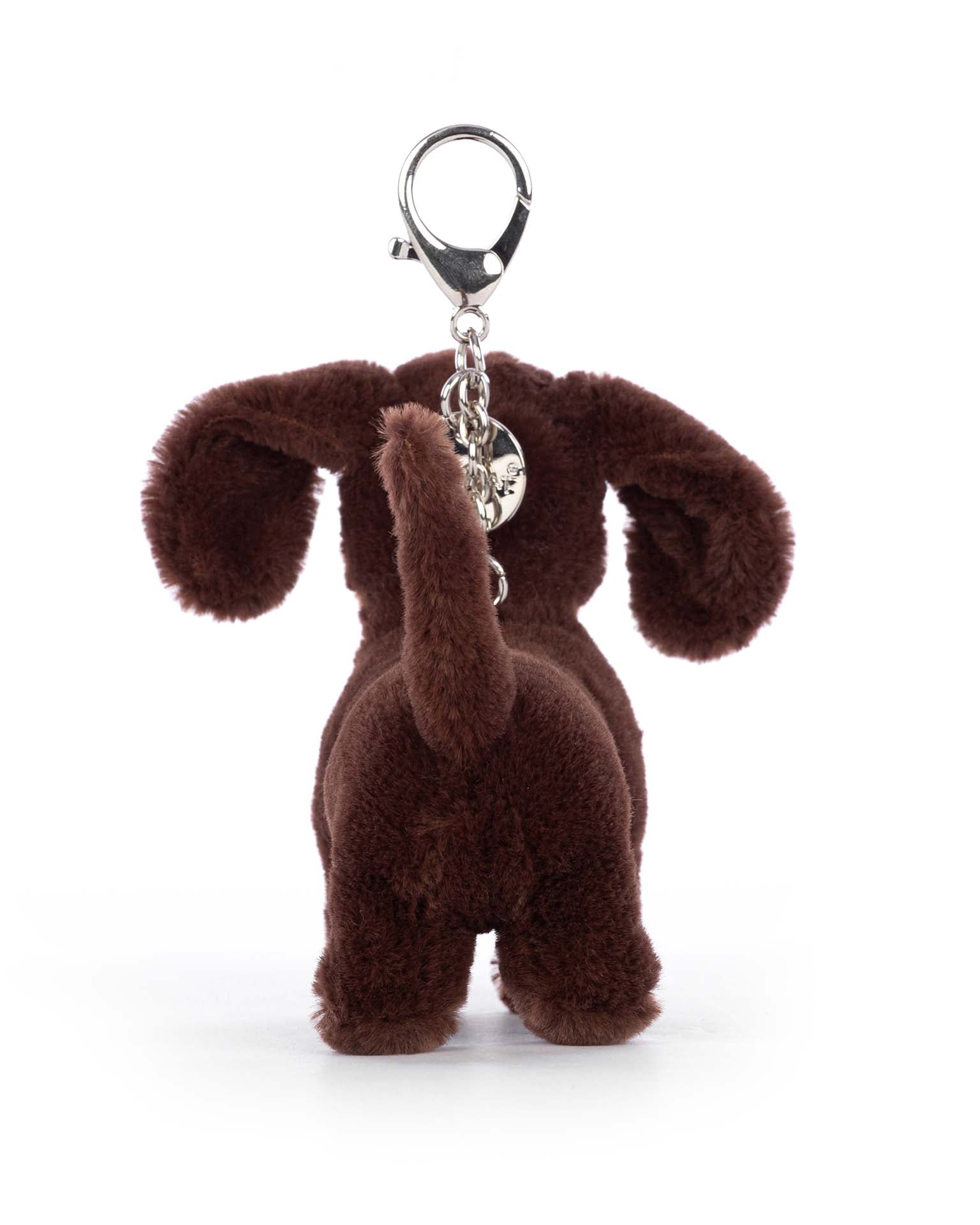 jellycat otto sausage dog bag charm at Little