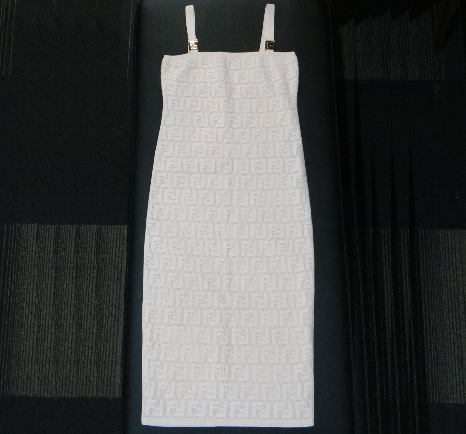 FENDI フェンディ FZDA17 ズッカ柄 FF ニット ワンピース ピンク #38