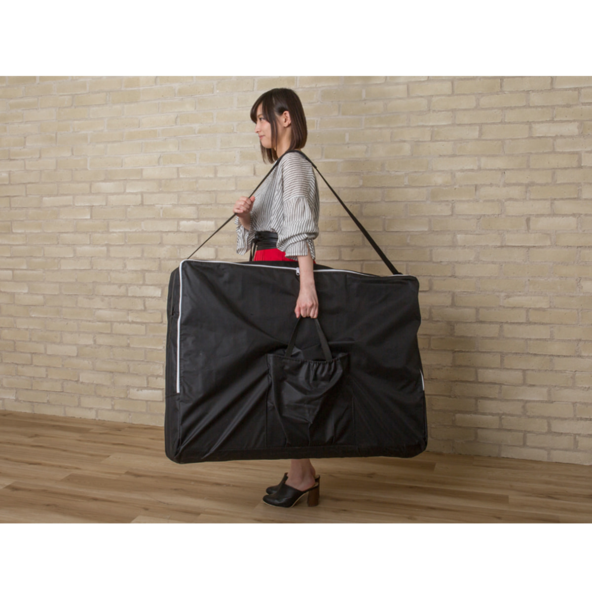 軽量木製折りたたみベッド EB-03DX（キャリーバッグ付）（ダーク