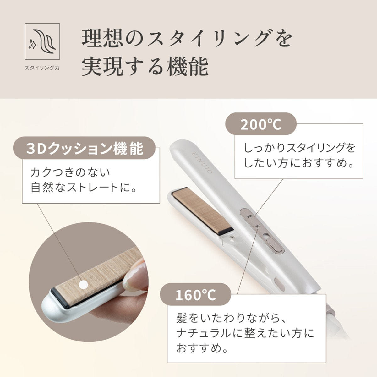 KINUJO ミニアイロン -deux-（ドゥー）KM001 ×2本の卸・通販