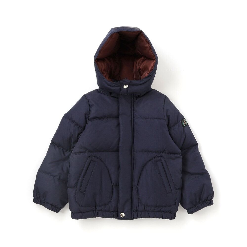 フード付き表裏配色ダウンコート(90~130cm)(90cm ネイビー×ボルドー