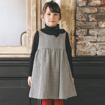 お揃い】ラメ千鳥格子ジャンパースカート(90~150cm)(90cm ブラック系