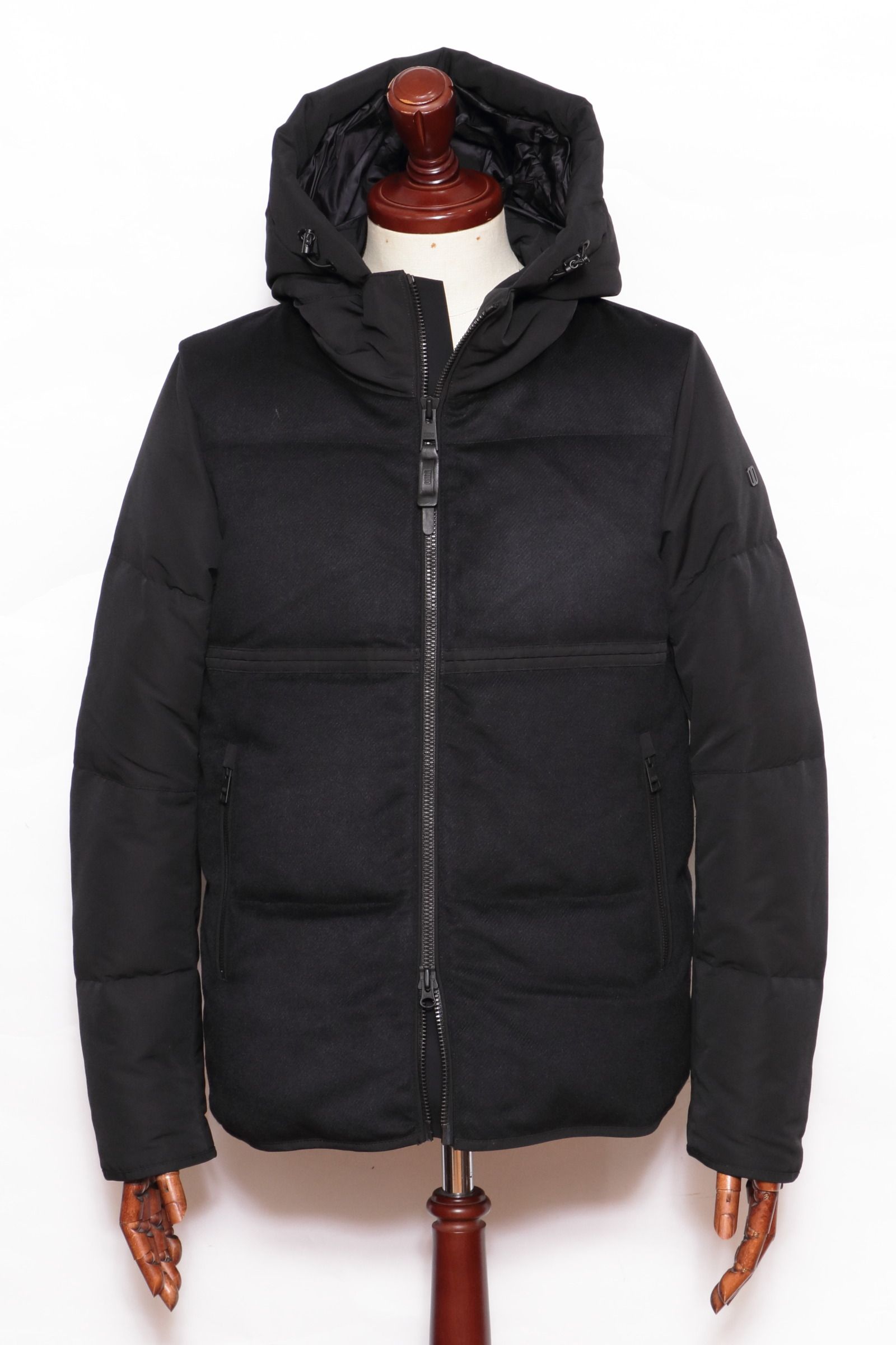 DUNO - PALM ウール × ナイロン 切替し ダウンジャケット / ブラック