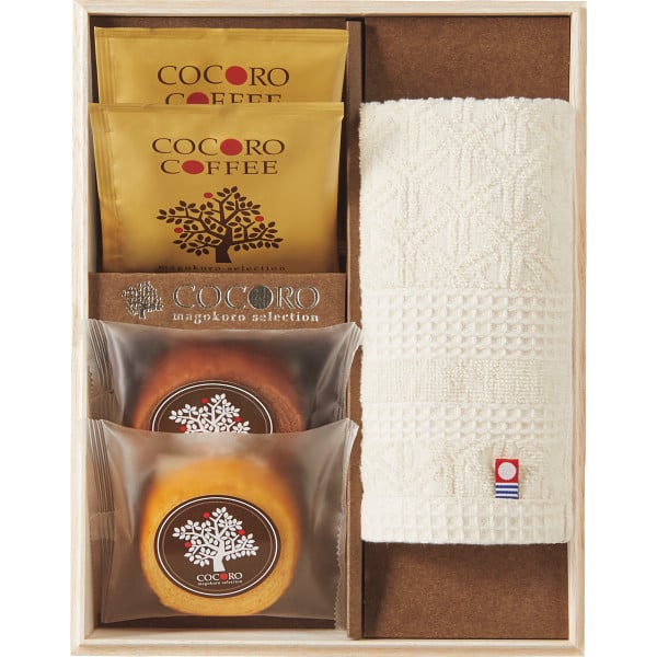 ココロ 今治タオル・バウムクーヘンセット（木箱入） COCO-15R｜ギフト