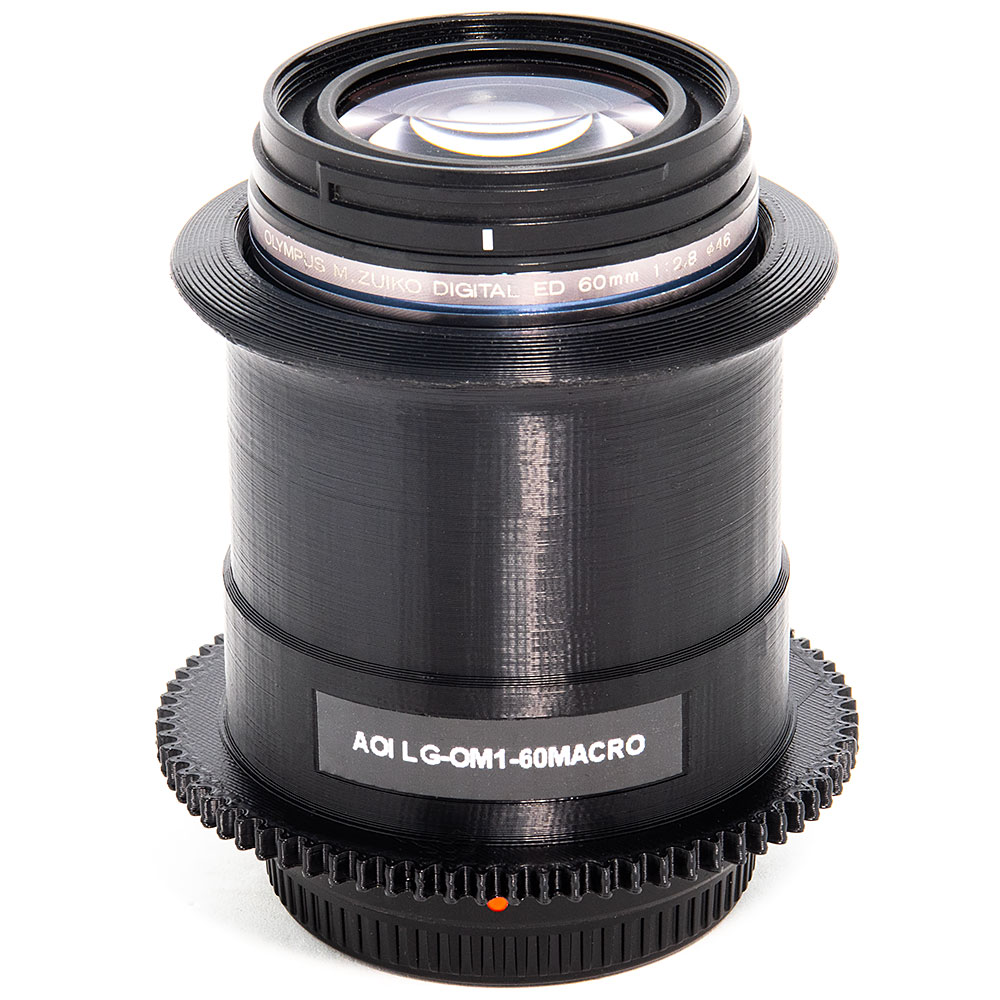 AOI LG-OM1 Focus Gear: Olympus 60mm f/2.8 M. Zuiko Digital ED