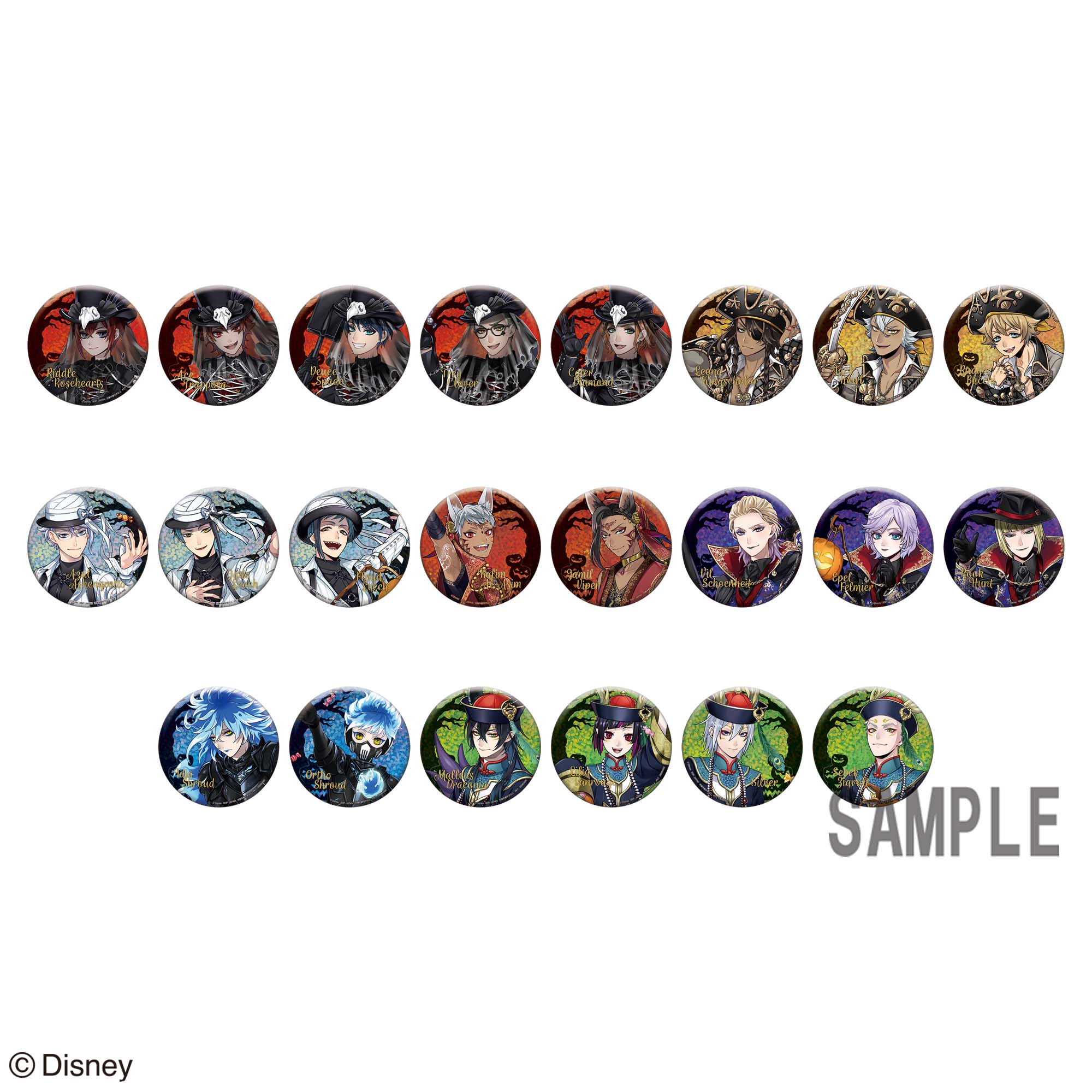 ディズニー ツイステッドワンダーランド ホログラム缶バッジ