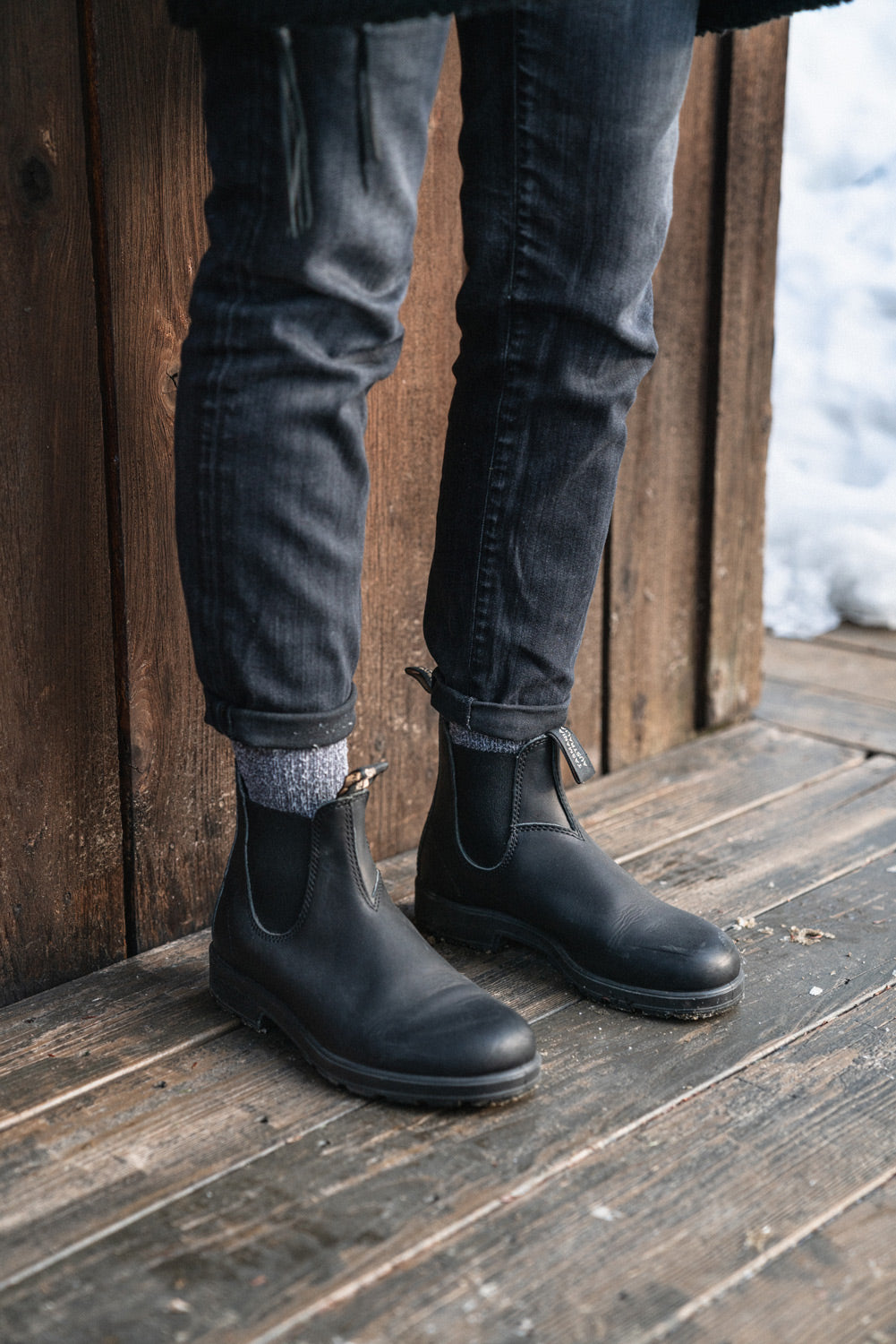 Black Premium Leather Chelsea Boots, Women's Originals 510