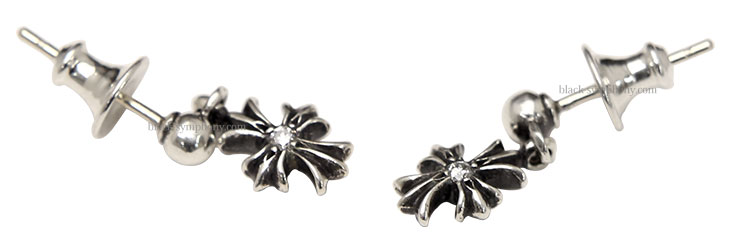 クロムハーツタイニーECHプラスドロップイヤリングwithダイヤモンド