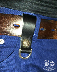 クロムハーツDキーリングクロスボタンブラックレザー|クロムハーツ通販