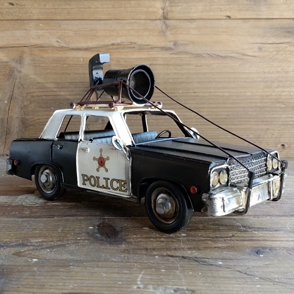 ブリキの車 ポリスカー70's(パトカー)(Mサイズ)【取り寄せ品／納期1