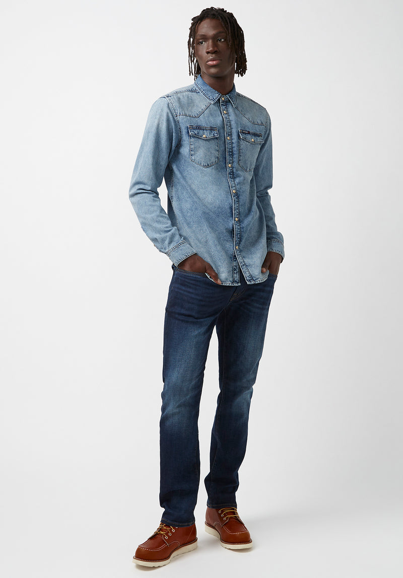 Sheldon Men's Long-Sleeve Shirt in Light Denim Blue – Buffalo Jeans CA
